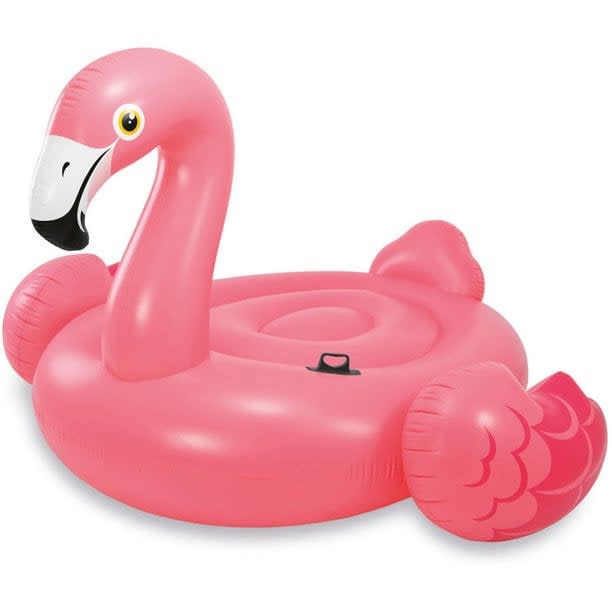 <p>The <span>Intex Inflatable Flamingo Ride On Pool Float</span> ($20) is as cute as it gets. Kids will love cruising on it in the pool, while young adults will appreciate the fun photo-op. If you fall in the latter category and don't want to get wet, there are two heavy-duty handles to keep you from falling in, though we can't promise you'll stay dry.</p>