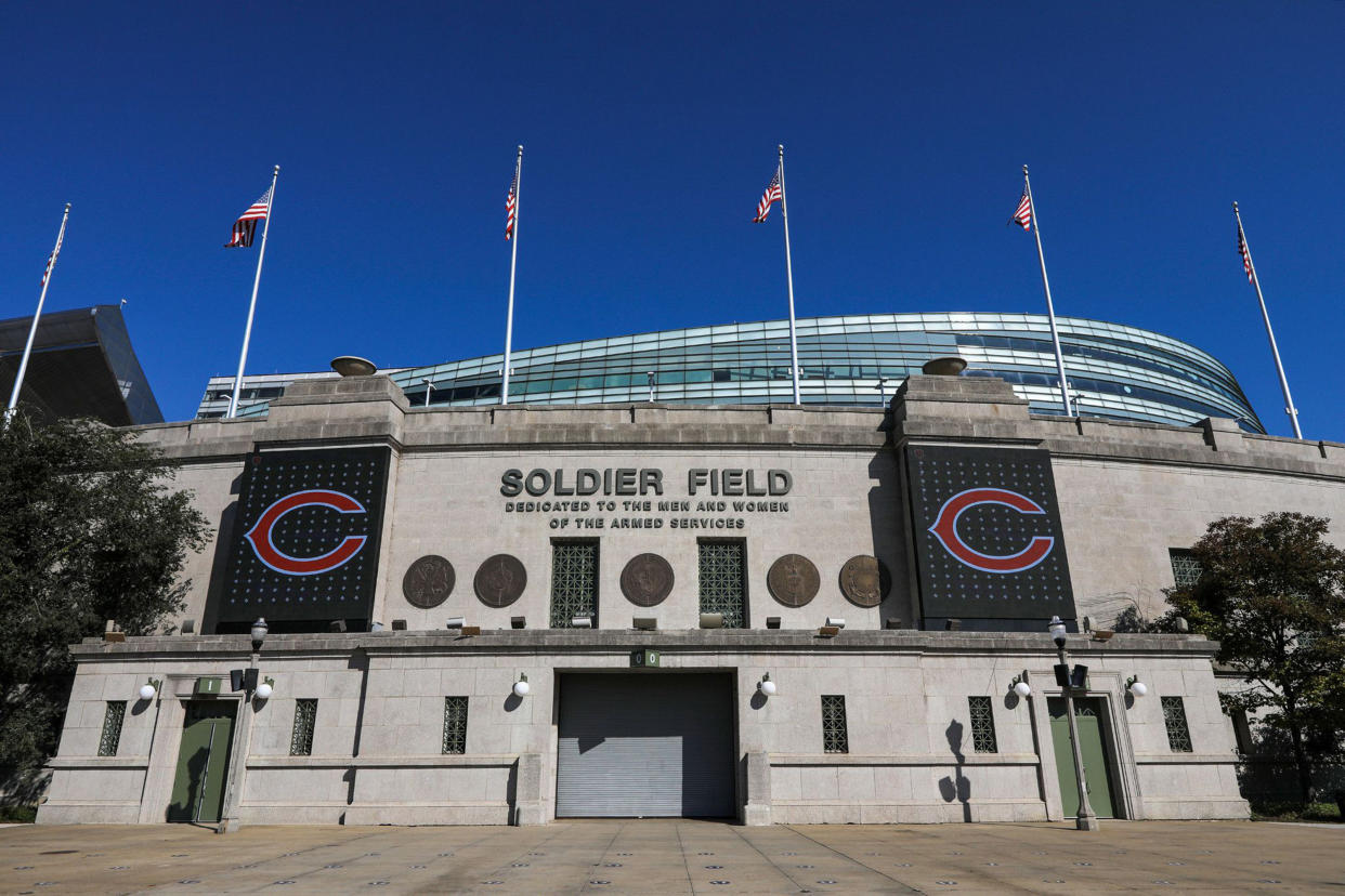 Soldier Field, home of the Chicago Bears, in Chicago on Sept. 29, 2021. (Jose M. Osorio/Chicago Tribune/Tribune News Service via Getty Images)