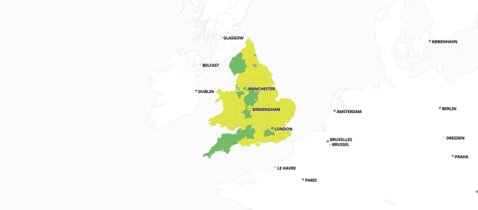 El suroeste de Inglaterra ha visto un aumento en los casos de Covid-19 (UKHSA)