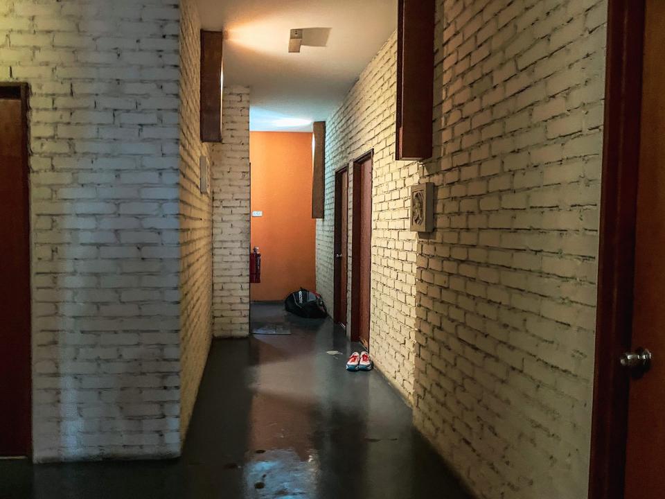 A corridor in the hostel.