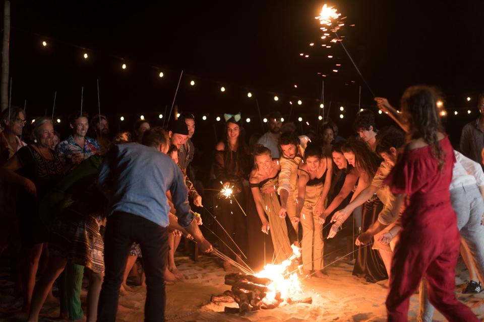 Post-dinner bonfire. This was after the talent show and PowerPoint presentation; we encouraged everyone to embarrass themselves in front of each other.