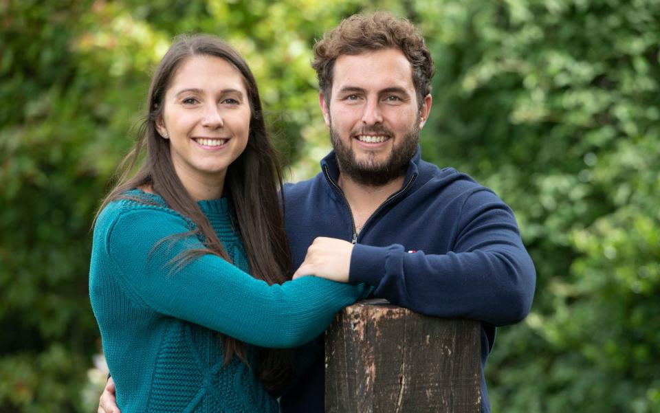  Lauren Webb and her fiancé Daniel Landi who are getting married on Saturday - JULIAN SIMMONDS 