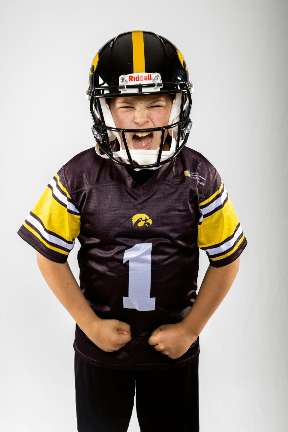 Cooper Estenson of North Liberty poses for a photo on July 11, 2023. Estenson will be the Kid Captain for Iowa's final home game of the season against Illinois on Nov. 18.