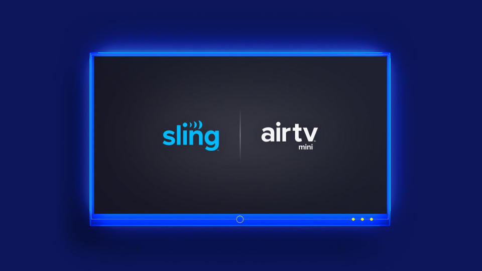 TV screen with Sling TV and Air TV mini logo