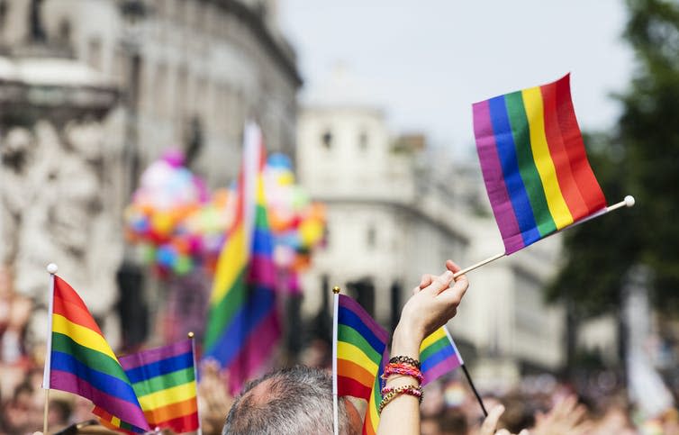 <span class="caption">LGBTQ organisations have also been affected by the cancellation of Pride fundraising events over the summer.</span> <span class="attribution"><span class="source">from www.shutterstock.com</span></span>