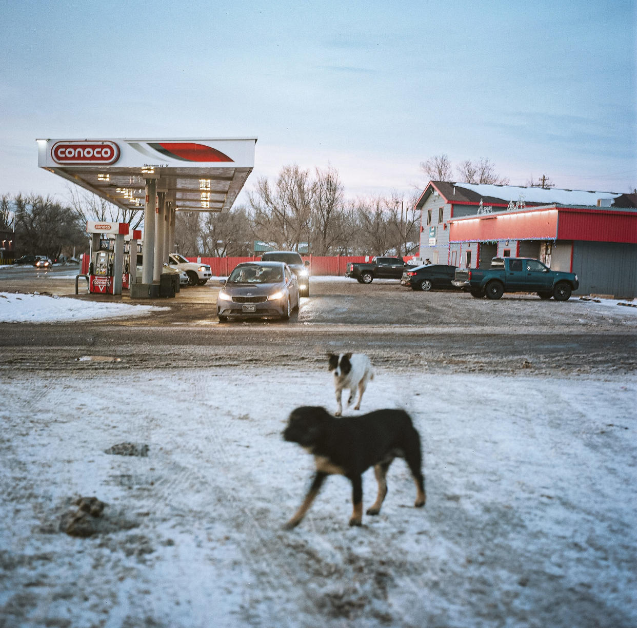 One of the few gas stations in Lame Deer on the Northern Cheyenne Reservation (Erin Trieb for NBC News)