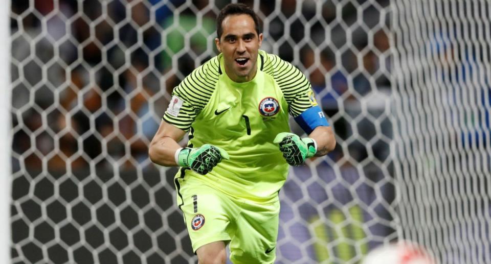 Claudio Bravo saved all three Portugal penalties to help Chile reach the Confederations Cup final. (Reuters)