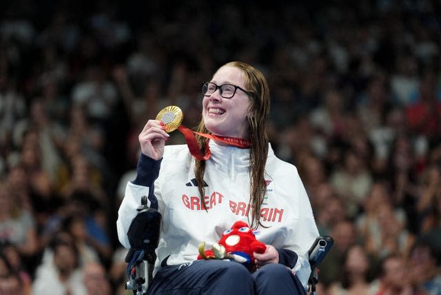 Brock Whiston is all smiles as she celebrates with her gold medal 