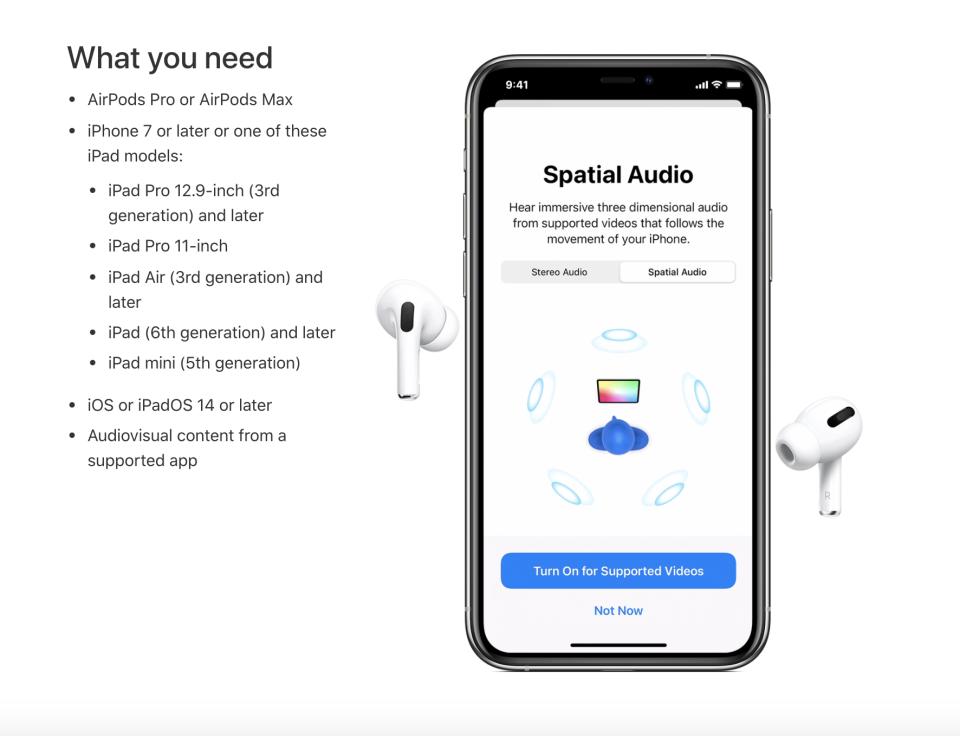 Apple's spatial audio feature.