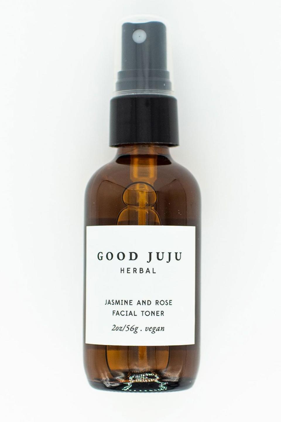 <p>This toner is affordable but smells like a high-end spa. It's alcohol-free, appropriate for sensitive skin, and is made to reset the skin's pH to a balanced 5.5.</p> <p>And Good Juju Herbal recently launched the <a href="https://www.goodjujuherbal.com/pages/happy-skin-project" rel="nofollow noopener" target="_blank" data-ylk="slk:Happy Skin Project;elm:context_link;itc:0;sec:content-canvas" class="link ">Happy Skin Project</a>, which provides free and discounted soap to people undergoing radiation or chemotherapy.</p> <p><a href="https://www.goodjujuherbal.com/collections/facial-products/products/organic-rose-water-toner-rose-water-spray-rosewater-toner-organic-facial-toner-rose-toner-organic-toner-rosewater-spray?variant=31522737815621" rel="nofollow noopener" target="_blank" data-ylk="slk:Jasmine and Rose Facial Toner, $15;elm:context_link;itc:0;sec:content-canvas" class="link ">Jasmine and Rose Facial Toner, $15</a></p>