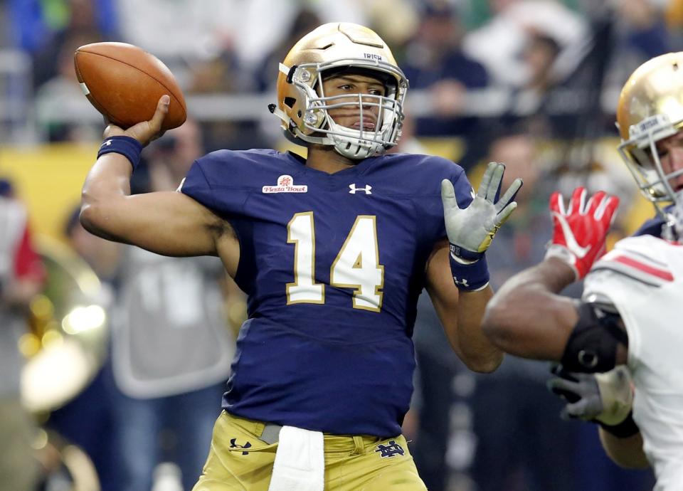 Notre Dame quarterback DeShone Kizer. (AP Photo/Rick Scuteri, File)