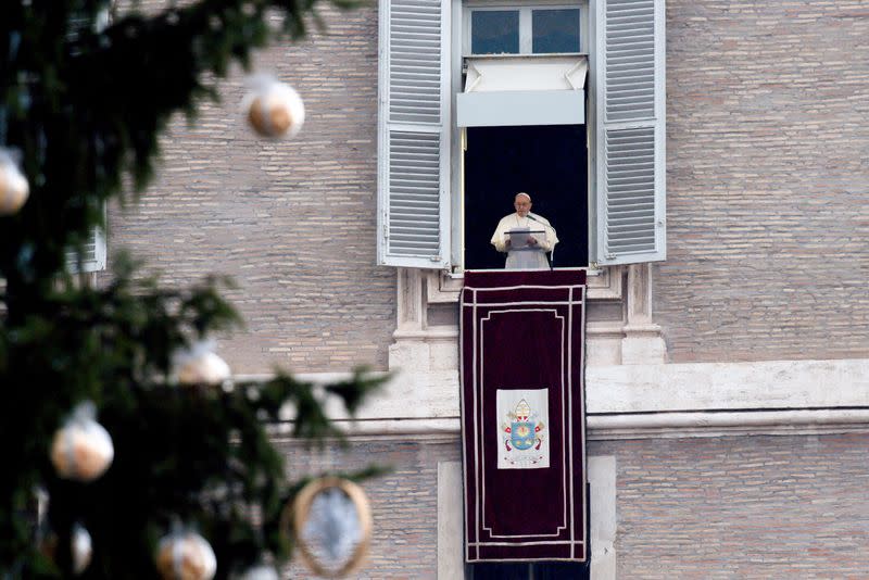 Pope Francis leads the Angelus prayer