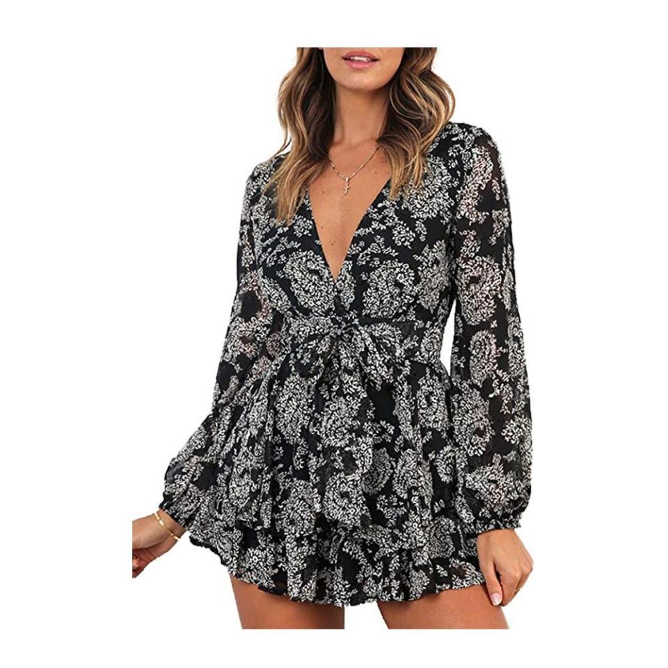 1) Relipop Women's Floral Print V-Neck Romper