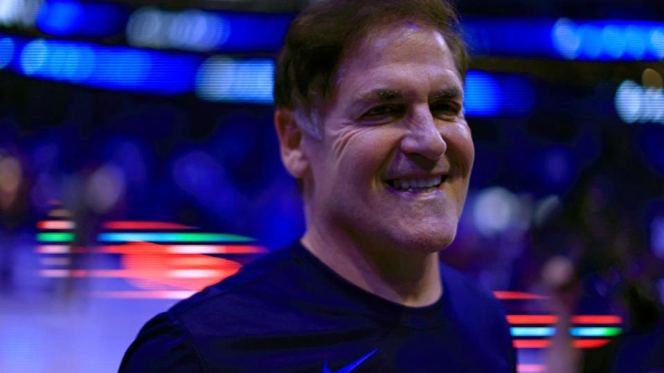 <div>DALLAS, TX - APRIL 4: Mark Cuban leaves the court following the game against the Atlanta Hawks at American Airlines Center on April 4, 2024 in Dallas, Texas. (Photo by Ron Jenkins/Getty Images)</div>