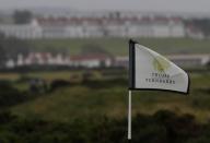 A flag flutters on the Ailsa Championship Course at the Trump Turnberry Golf Resort in Turnberry, Scotland