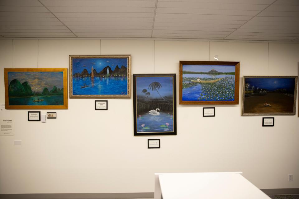 Artist Dago Benavidez’s exhibit will be on display through the end of the month at the Salem Public Library.
