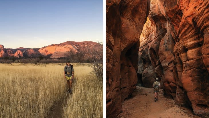 Zion's Hop Valley; Buckskin Gulch slot canyon, Hayduke Trail