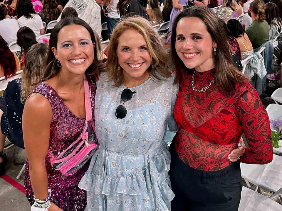 <p>Katie Couric Instagram</p> Katie Couric and her daughters Ellie and Carrie at the Taylor Swift Eras Tour. 