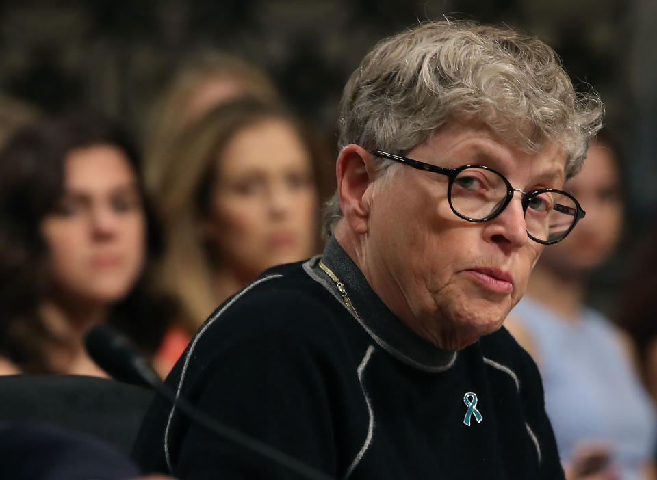 Lou Anna Simon, former president of MSU, will receive a $2.45M retirement payout from the school. (Photo by Mark Wilson/Getty Images)