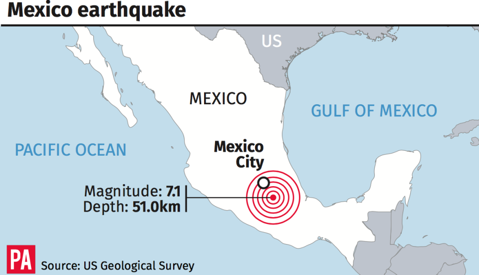 <em>The devastating quake levelled buildings and killed hundreds of people (PA)</em>