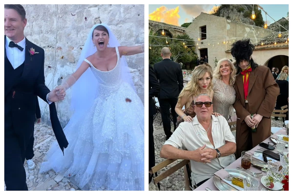 Jamie Winstone and James Suckling got married at La Tonnara di Scopello in Sicily (Instagram)