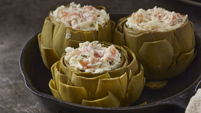 Cold creamy stuffed artichokes