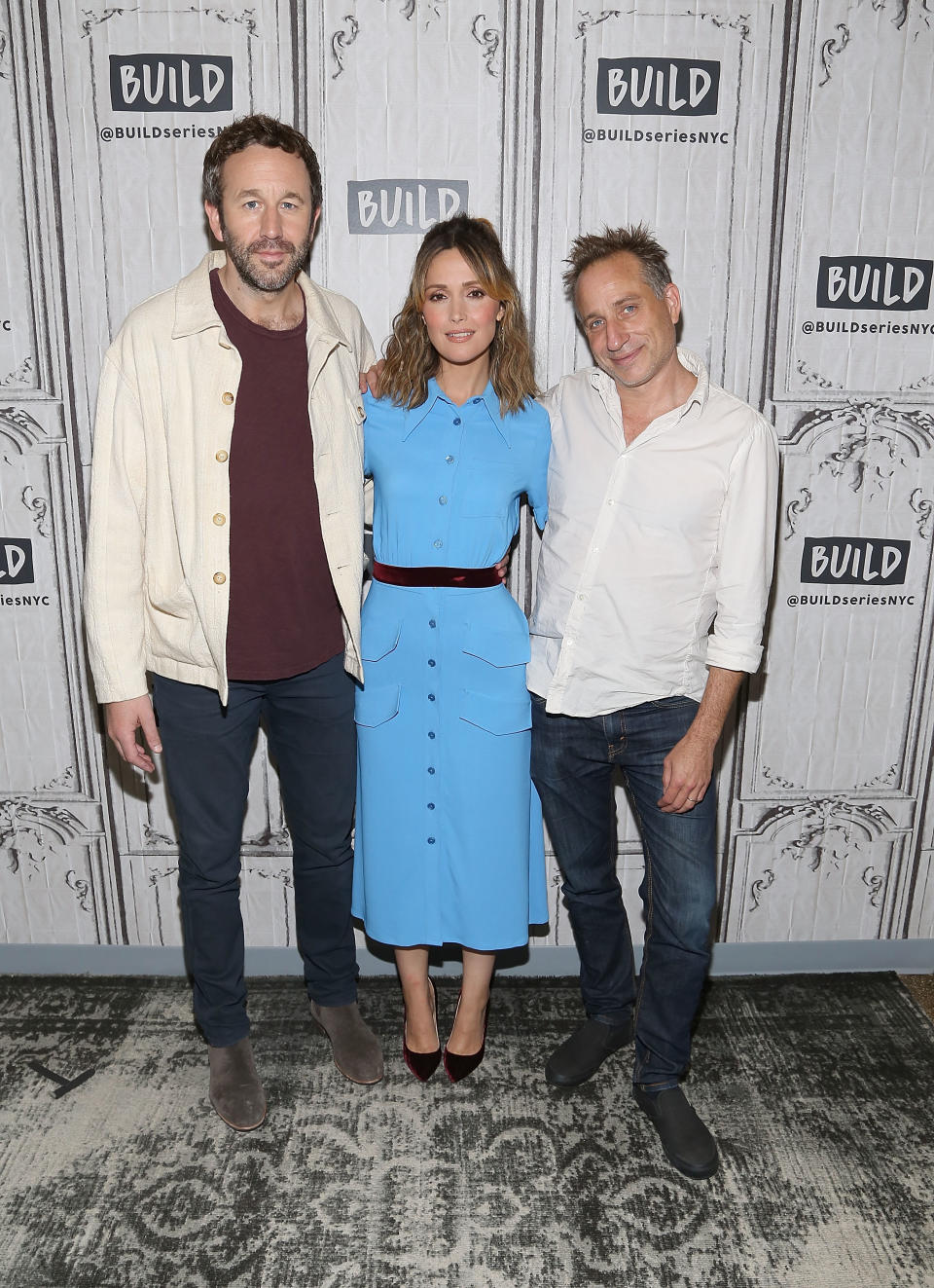 Rose appeared on BUILD this week alongside co-star Chris O’Dowd and Juliet, Naked director Jesse Peretz. Source: Getty