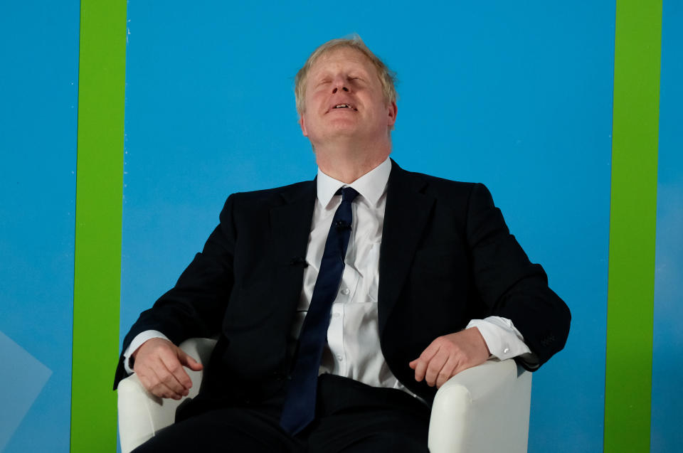 Conservative party leadership contender Boris Johnson speaking during a Tory leadership hustings at Carlisle Racecourse.