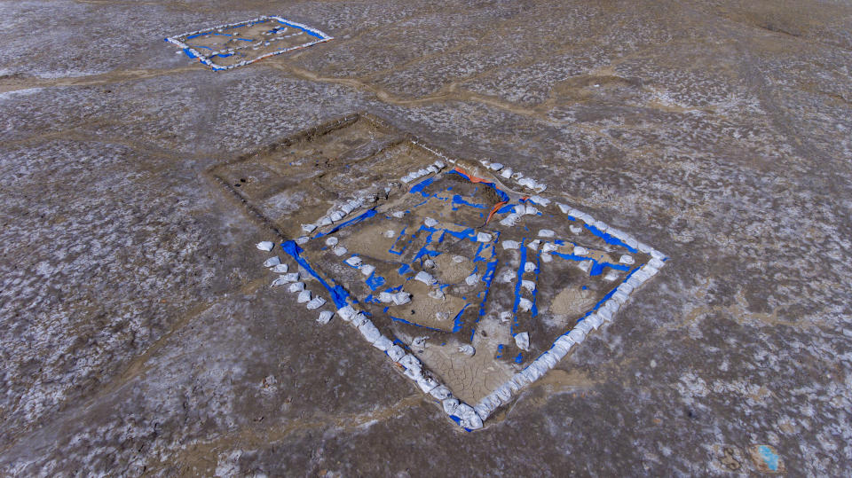 Excavations of a 5,000-year-old city-state of Lagash, near Nasiriyah, Iraq, are seen Thursday, Feb. 23, 2023. (AP Photo/Nabil al-Jourani)