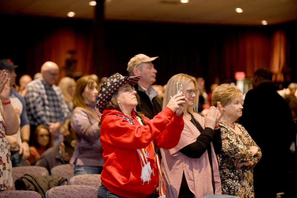 A large crowd gathered Friday at Trinity Gospel Temple in Canton for the ReAwaken America Tour. The tour stop continues Saturday.