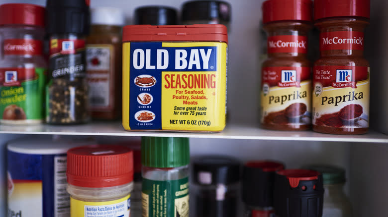 Old Bay seasoning in pantry