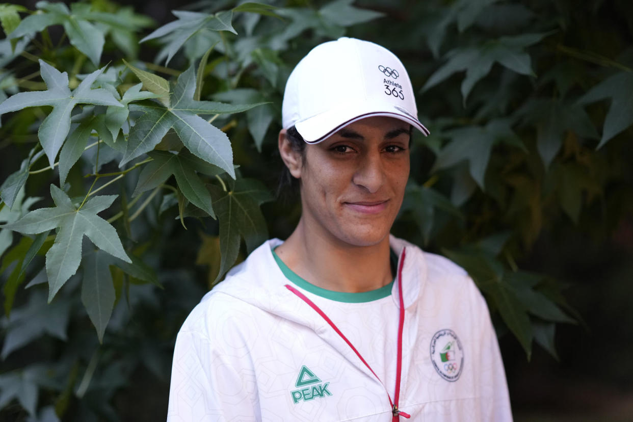 Algerian boxer Imane Khelif in Paris on Aug. 4, 2024. (Vadim Ghirda / AP)