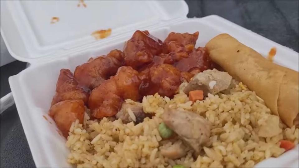 Stafford Shurden, who goes around the South and tries gas station food on the bed of his pickup truck, tried an asian plate at 1st Stop in Gautier and ranked it 7.9/10.