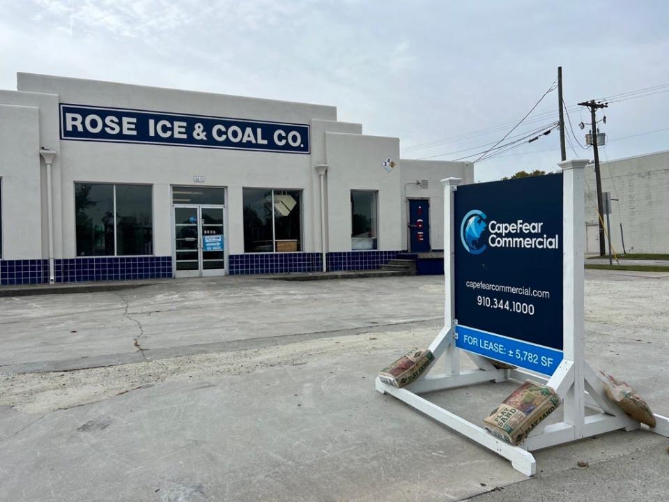 A for lease sign sits in front of Rose Ice & Coal Co. at 1202 Market Street on Wednesday, Oct. 11, 2023.