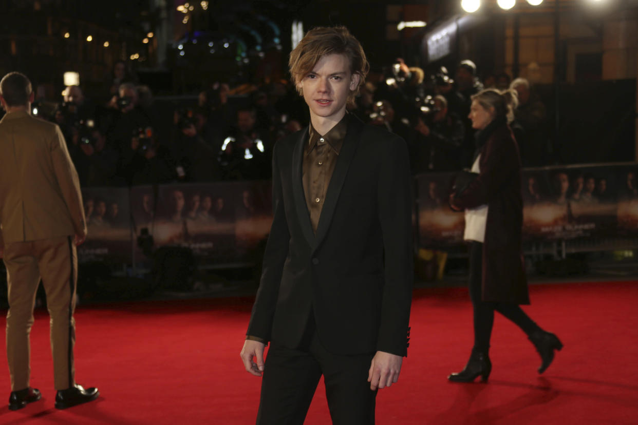 Actor Thomas Brodie-Sangster poses for photographers upon arrival at the fan screening of the film 'Maze Runner: The Death Cure' in London, Wednesday, Jan. 22, 2018. (Photo by Joel C Ryan/Invision/AP)