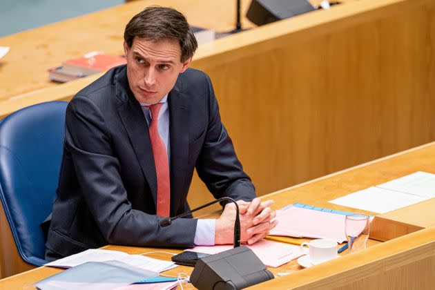 THE HAGUE, NETHERLANDS - JANUARY 19: Minister of Finance Wopke Hoekstra seen during the plenary debate in the Tweede Kamer parliament about the resignation of the Rutte administration on January 19, 2021 in The Hague, Netherlands. (Photo by Jeroen Meuwsen/BSR Agency/Getty Images) (Photo: BSR Agency via Getty Images)