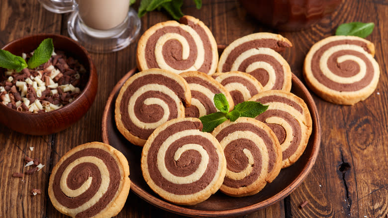 Pinwheel cookies on plate