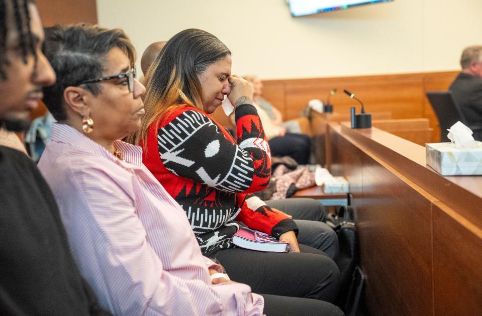 Tamala Payne, mother of slain Casey Goodson Jr., is moved to tears Wednesday when a 911 call about her son's fatal shooting is replayed during closing arguments in themurder trial of former Franklin County Sheriff's deputy Jason Meade in county Common Pleas Cour