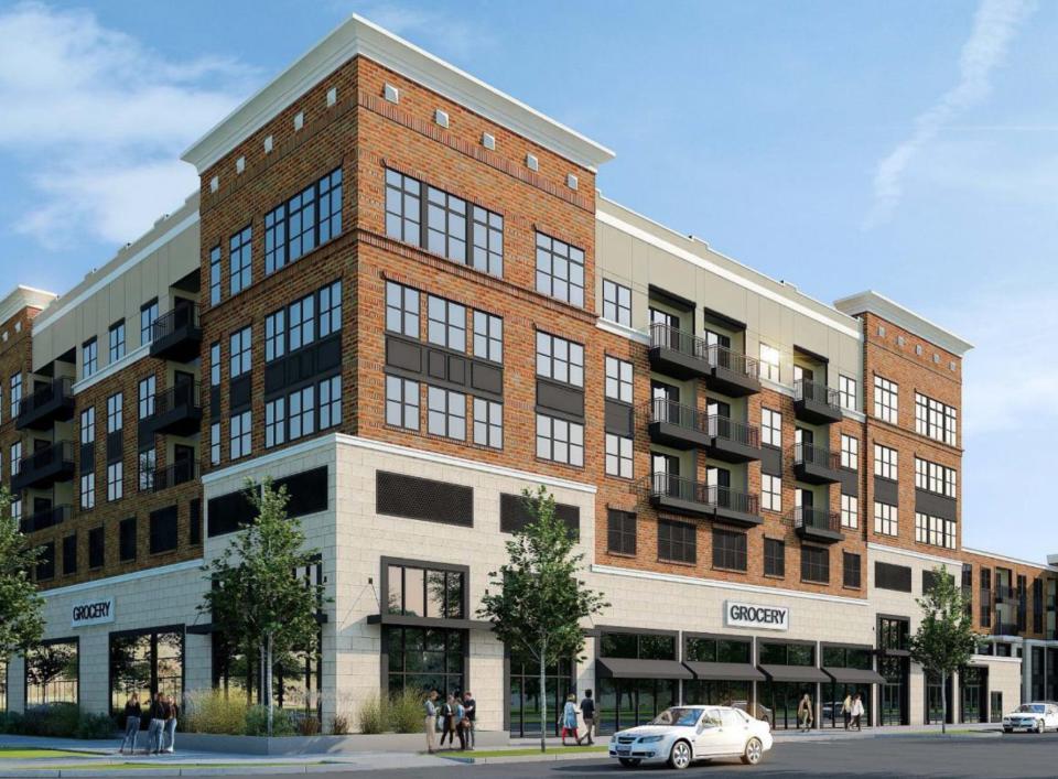 A rendering from February 2023 shows what developers hope the Westmore apartments will look like.