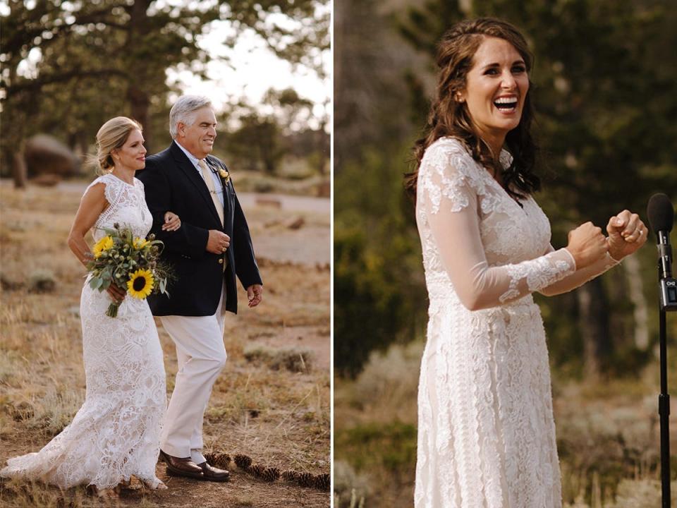 walking down aisle