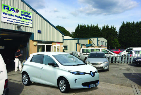 Renault Zoe outside garage