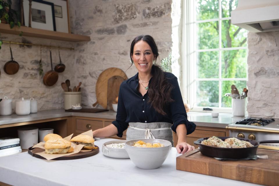 Joanna Gaines on the set of her new cooking show Magnolia Table.