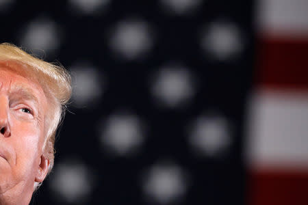 United States President Donald Trump speaks during a campaign rally, ahead of midterm elections, at Pensacola International Airport in Florida, U.S., November 3, 2018. REUTERS/Carlos Barria