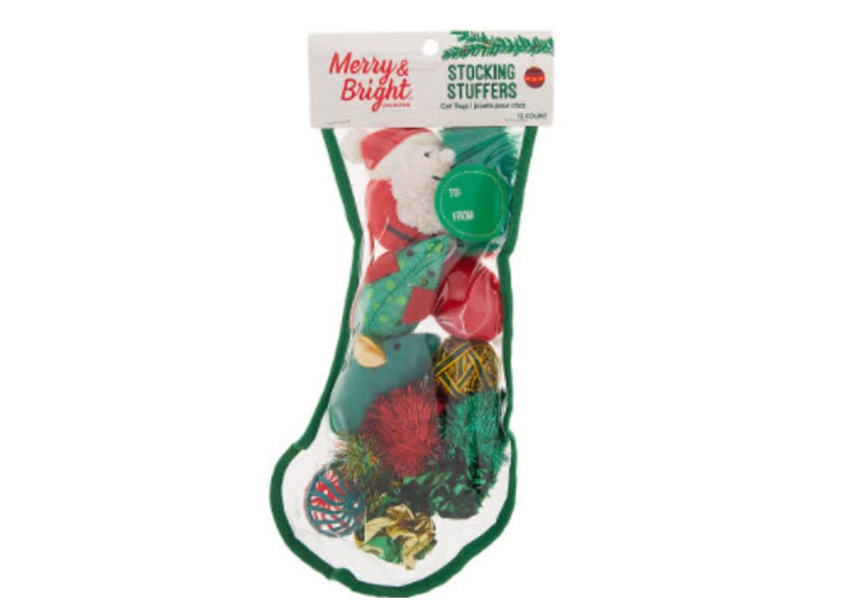 Merry &amp; Bright™ Holiday Santa Stocking Stuffers Cat Toys. (Image via PetSmart)