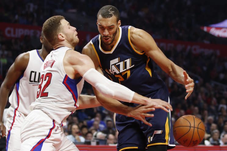 Rudy Gobert’s Jazz are now just a half-game ahead of the Clippers in the West. (AP)