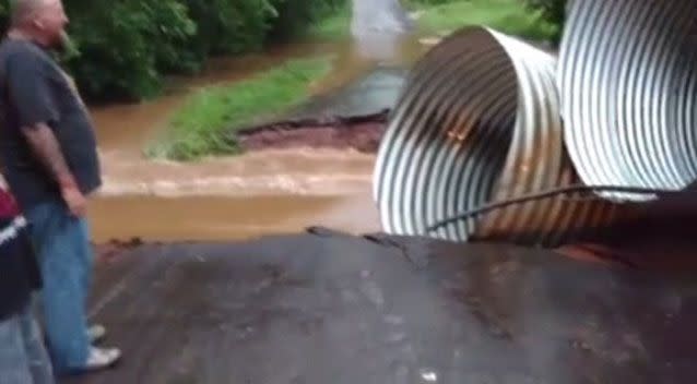 The two pipes were washed clear away. Source: Facebook/Allen Laneigh Childers