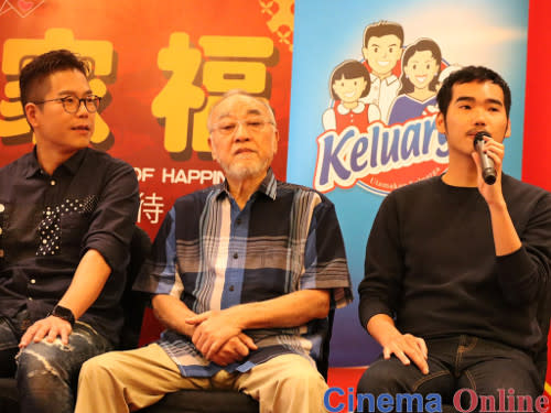 TV host Jerry Lamb (left) and veteran actor Lo Hoi-Pang (middle) are also part of the main cast of director JY Teng's (right) sophomore directorial effort.