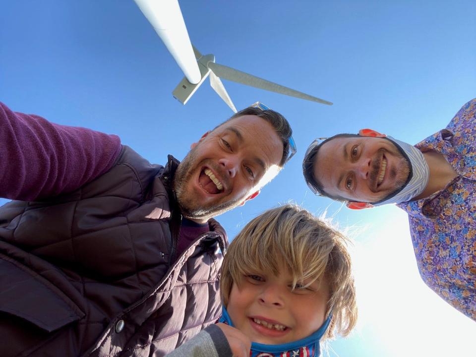 LeeMichael McLean and Bryan Furze pose with their son. During more than five years of harassment, about 30 pieces of mail with homophobic fake names on them were sent to the couple’s home in Milton, Massachusetts.