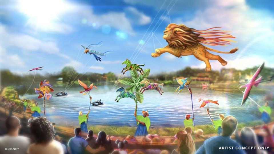 An artist rendering of the upcoming "Disney KiteTails" show that will debut at Animal Kingdom.