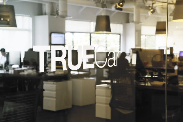 The entrance to TrueCar's offices in Santa Monica, California.